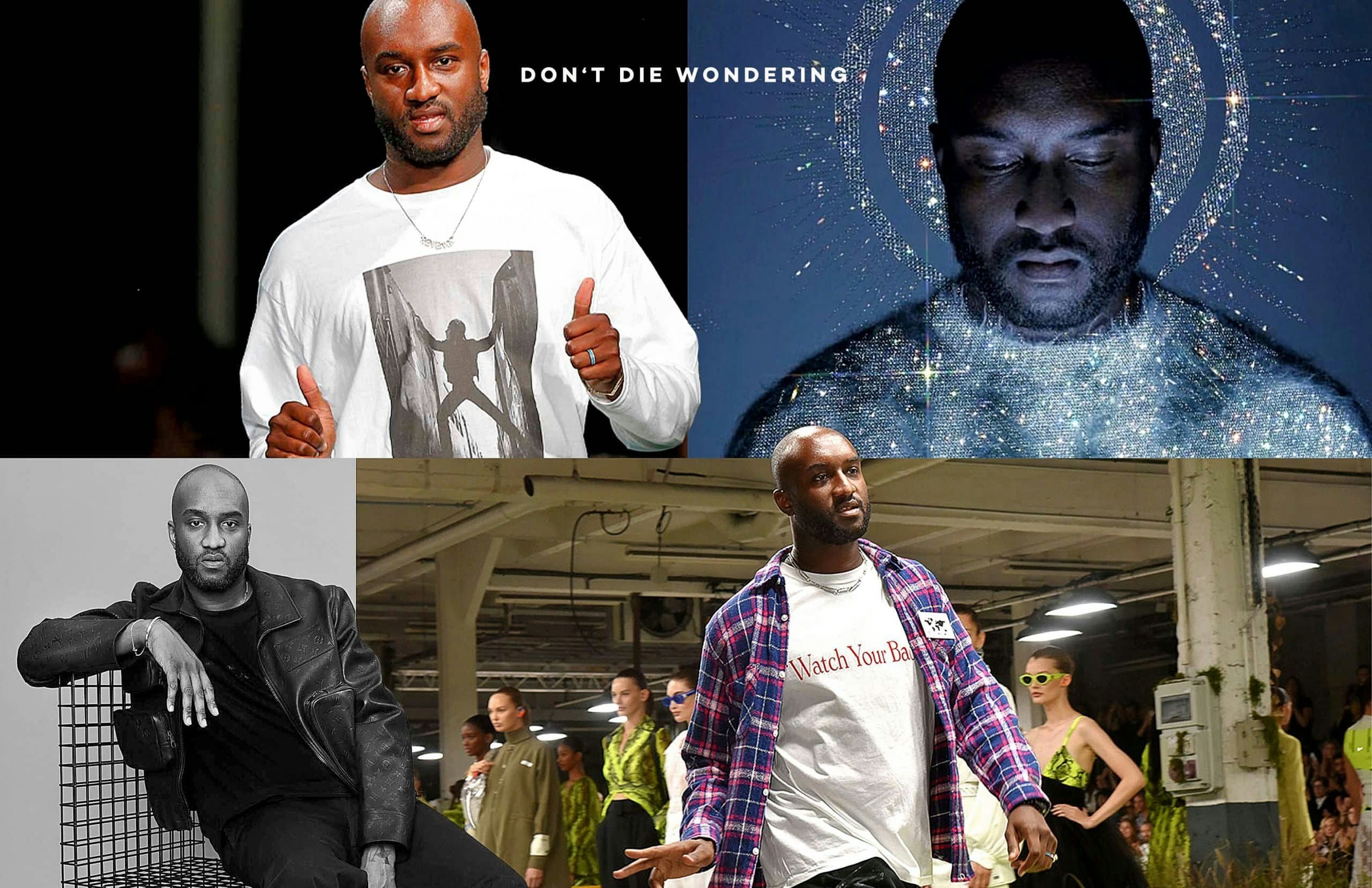 Made this tribute collage for Virgil Abloh in my design class. Virgil was a  big inspiration for me and made me put my all into fashion and graphic  design. lmk what you
